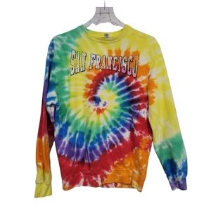 San Francisco Sweatshirt  WMS Small Tie Dyed Ocean Beach Company Rainbow Pride